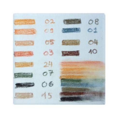 Set of underglaze crayons - 12 colors