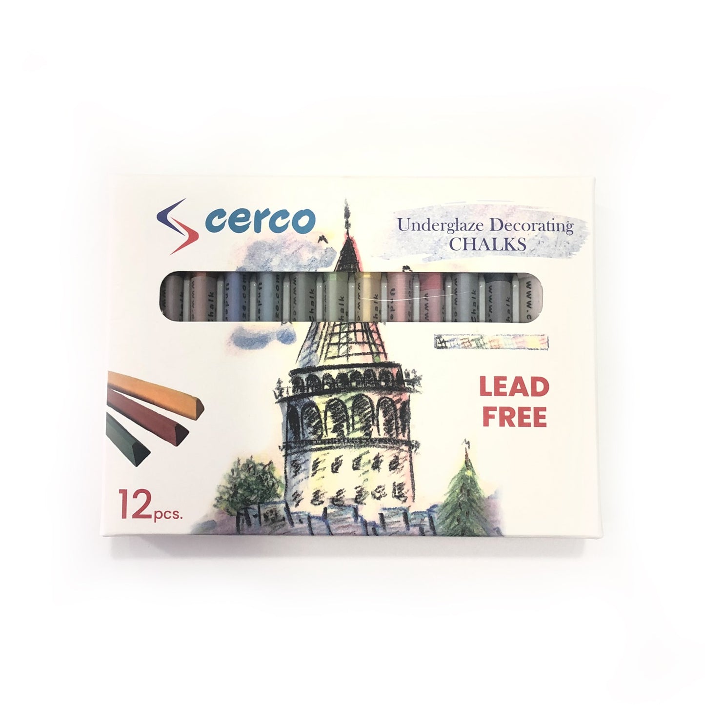 Kreda podszkliwna, pastele - zestaw