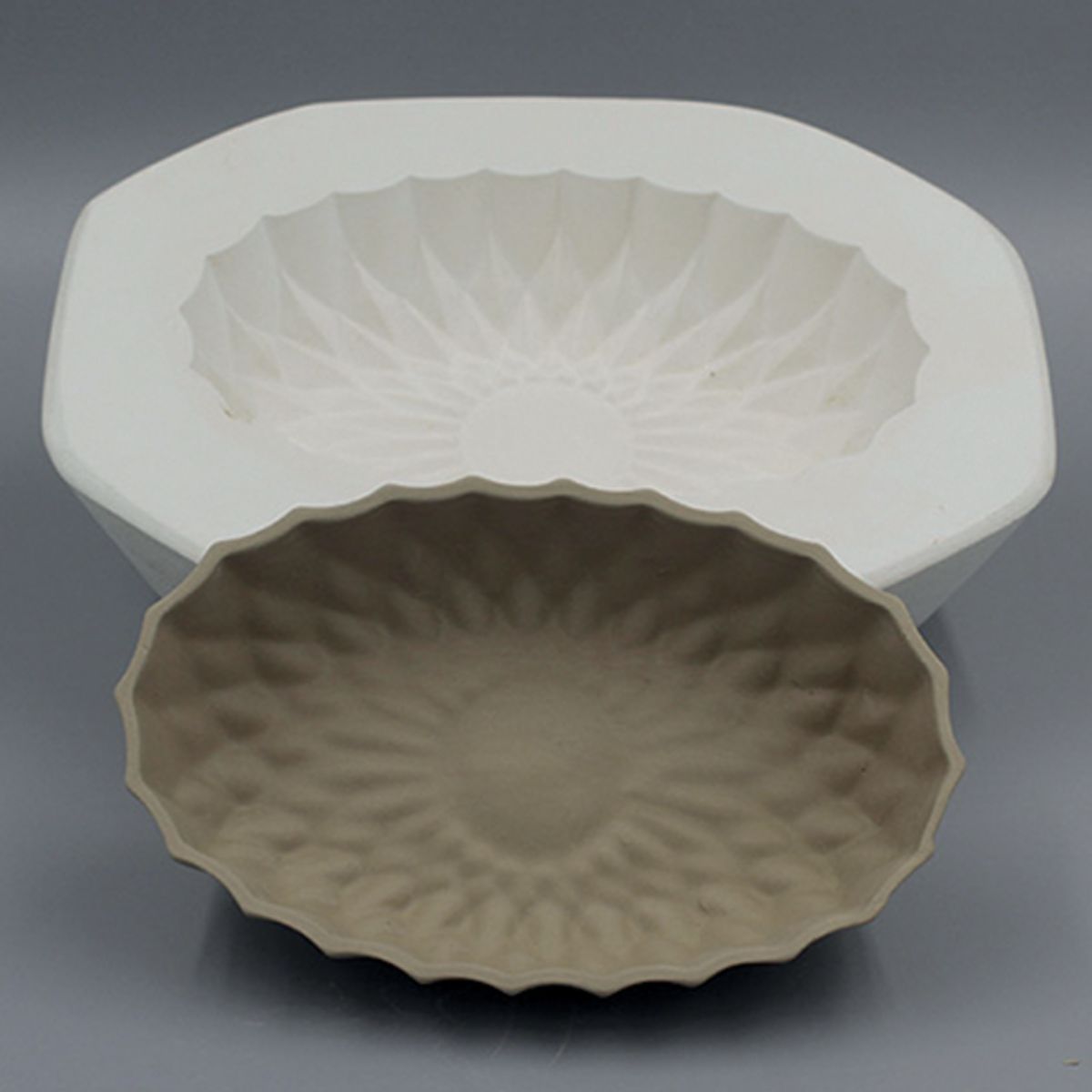 Forma gipsowa - miska w kształcie elipsy ze wzorem