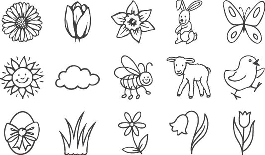 Spring stamp set 15 pcs