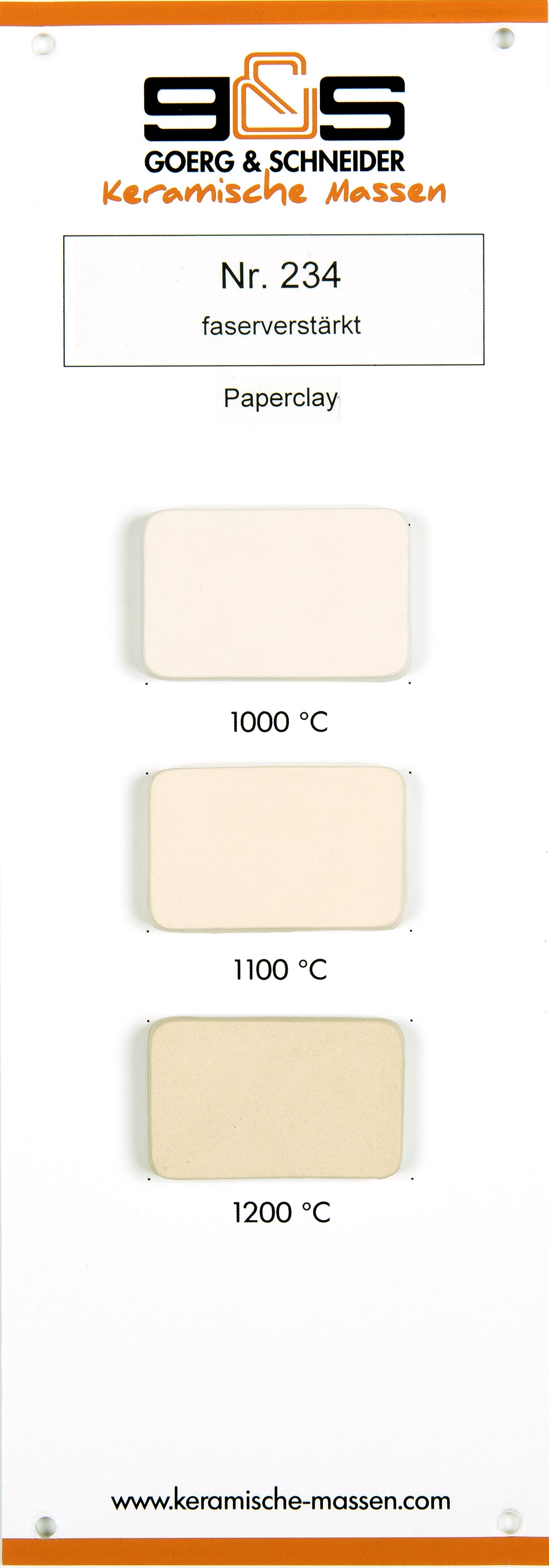 Goerg &amp; Schneider Clay No. 234 - white (with paper pulp), 10 kg
