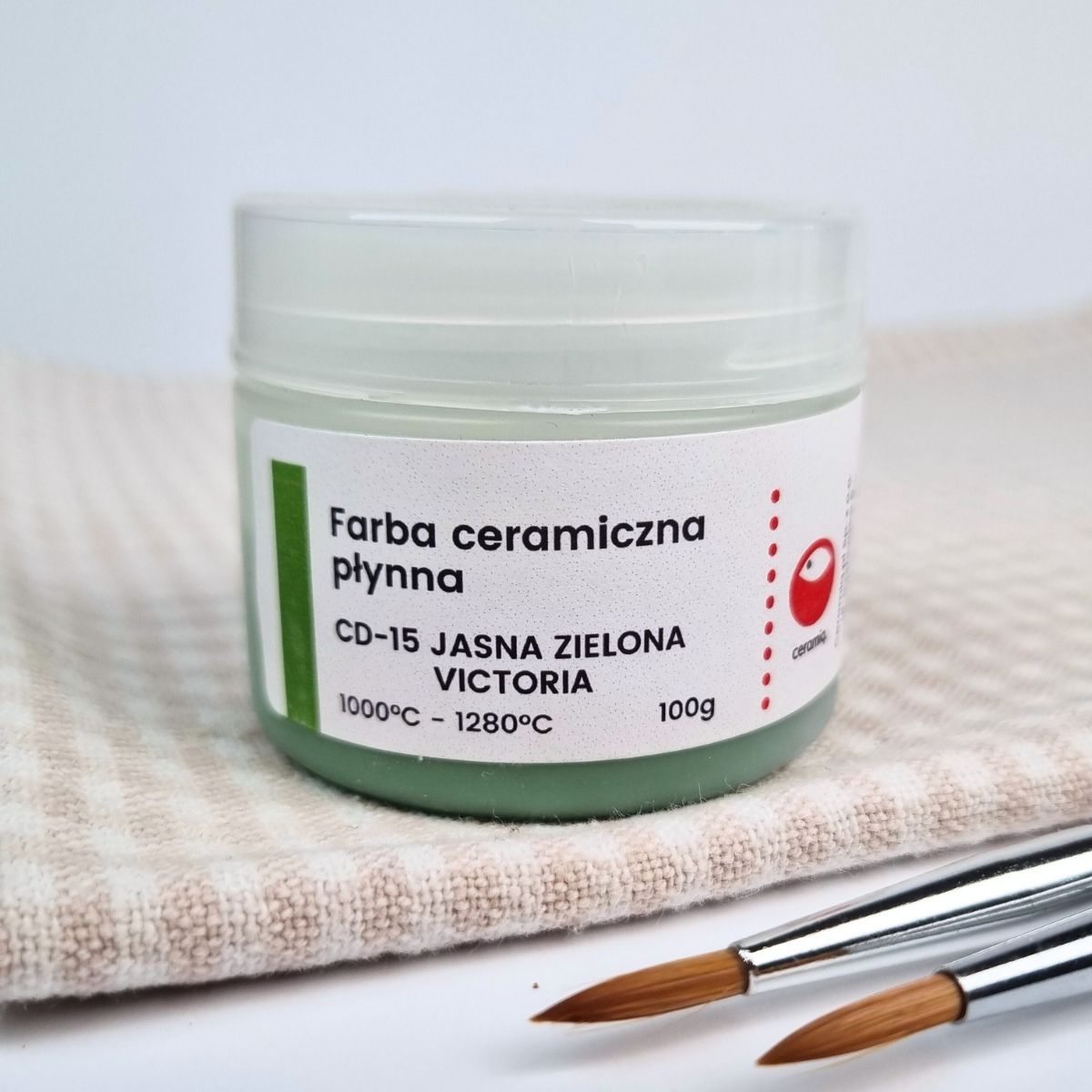 Farba ceramiczna płynna CD-15 Jasna zielona Victoria 100g