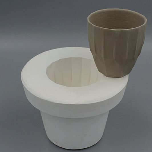 Plaster mold - ribbed cup