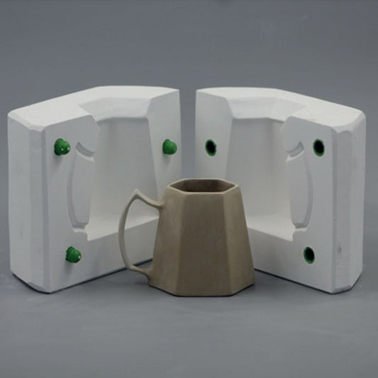Plaster mold - hexagonal cup with handle
