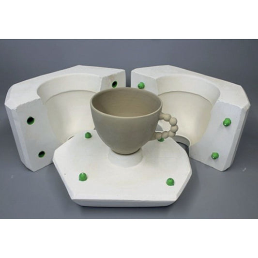 Plaster mold - cup with a stone handle