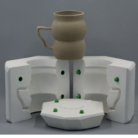 Plaster mold - pot-bellied cup with handle
