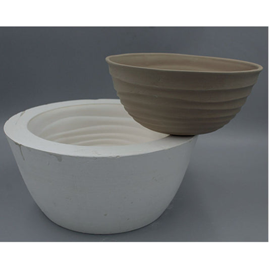 Plaster mold - small bowl with horizontal stripes