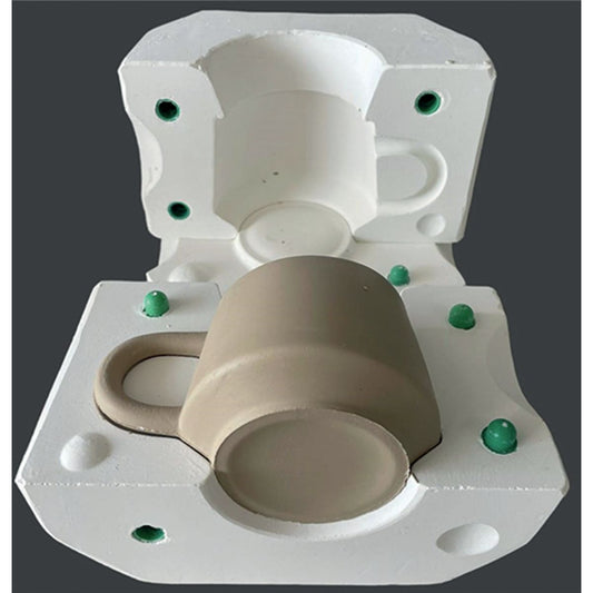 Plaster mold - oblique cup with handle