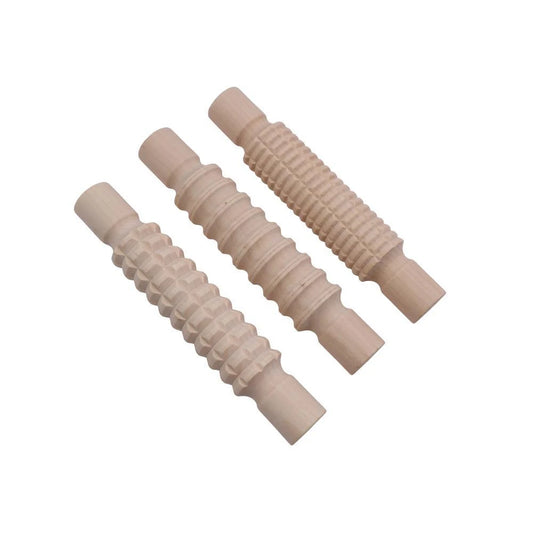 Set of 3 wooden texture rollers