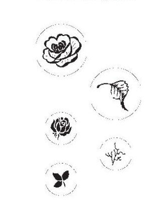 Rose stamp set 5 pcs