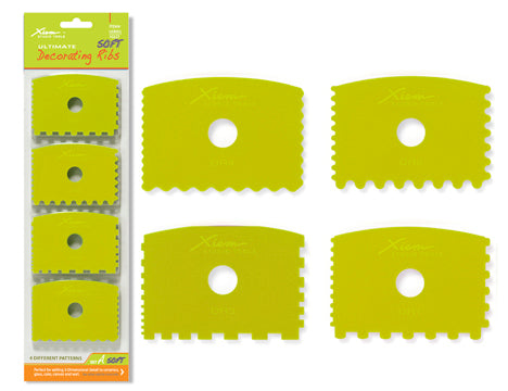 Set of soft decorative scrapers - 4 pieces